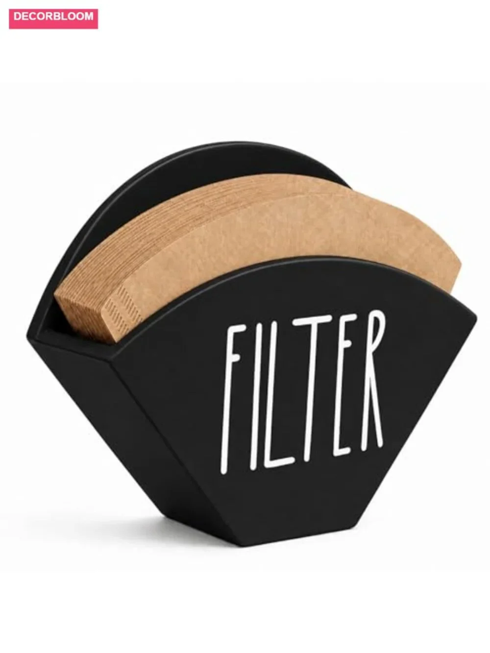 Wood Coffee Filter Holder Farmhouse Cone Storage Organizer Wall Mount